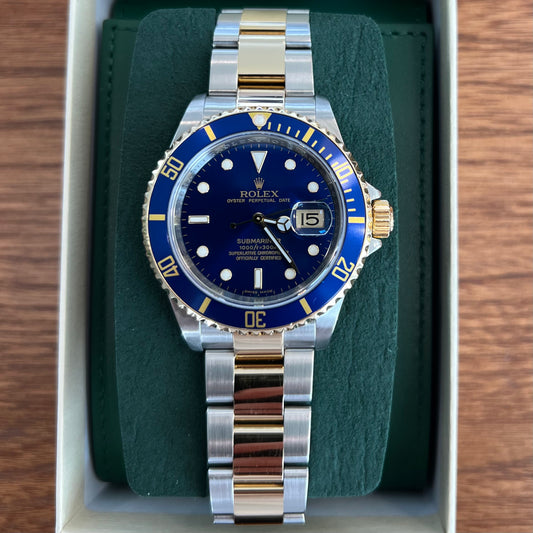 Rolex Submariner Date "Bluesy" 40mm | Oystersteel &amp; 18K Yellow Gold | Ref. 16613 | Rolex Certified