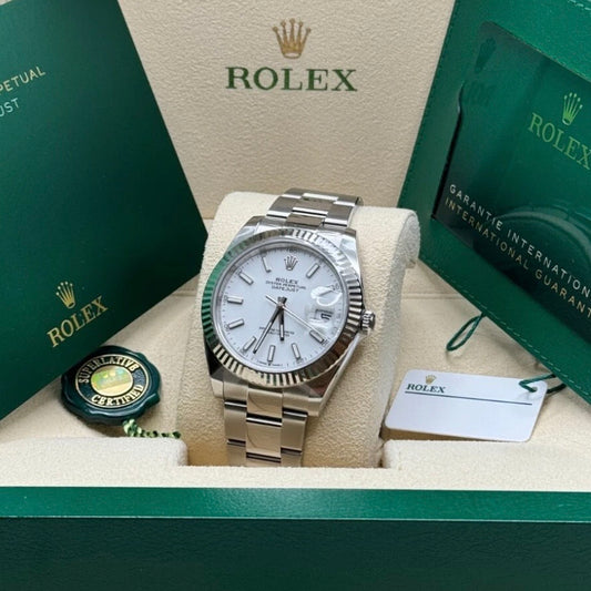 Rolex DateJust 41 mm, Oystersteel & White Gold Bezel 126334