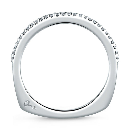 A.Jaffe Wedding Bands Micro Shared Prongs Signature Contour Band MRS178/14