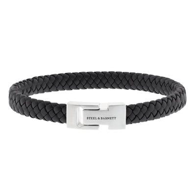 STEEL & BARNETT Leather Bracelet Archie Black LBA-001-45E60U-M