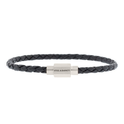 STEEL & BARNETT Luke Landon Nappa Leather Bracelet Black LBLL/001S