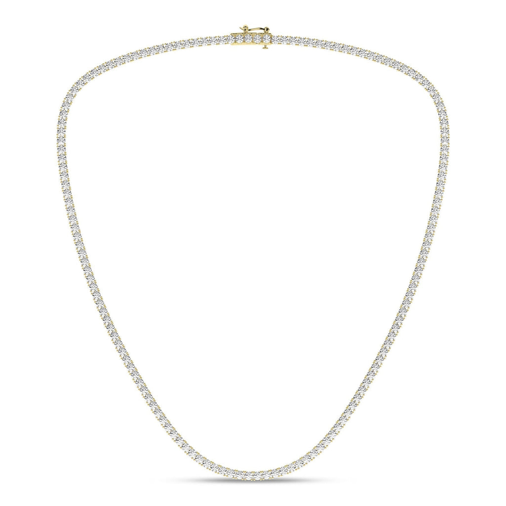 4-Prong Straight-Line Tennis Necklace (Round) LNC01022-4Y
