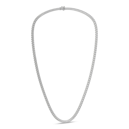 4-Prong Straight-Line Tennis Necklace (Round) LNC01709-4W