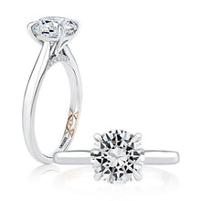 A.Jaffe Engagement Rings Solitaire Round Center Diamond Engagement Ring with Peek-A-Boo Diamonds MECRD2543/208