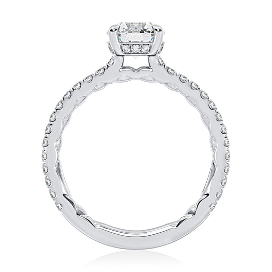 A.Jaffe Engagement Rings Solitaire Bezel Round Cut Diamond Engagement Ring MECRD2907Q/132