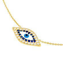 CZ-Lined Evil Eye Adjustable Necklace