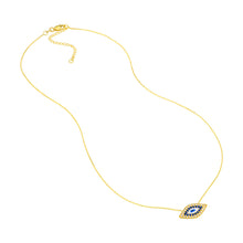 CZ-Lined Evil Eye Adjustable Necklace