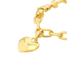 Heart Charm on Oval Rolo Chain Bracelet