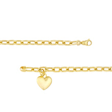 Heart Charm on Oval Rolo Chain Bracelet