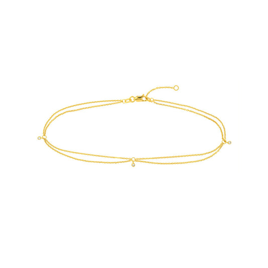 3pt Diamond Drape Anklet