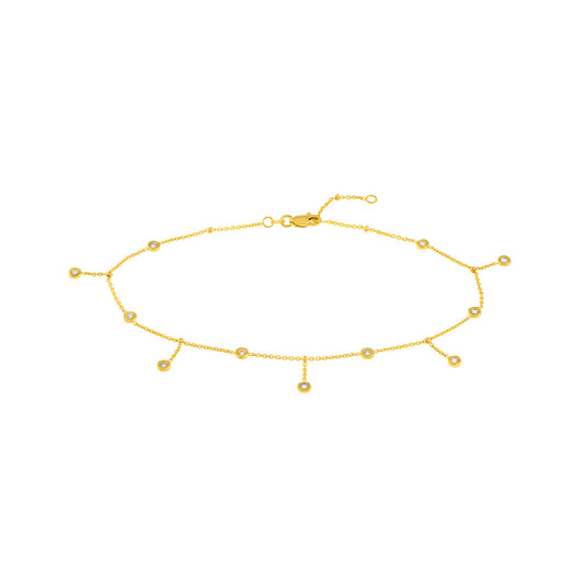 Bezel Station and Drop Adjustable Anklet