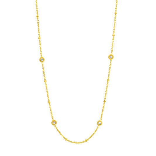 Diamond Bezels and Beads Necklace