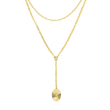 Two-Stranded Fluted Pendant Choker Necklace