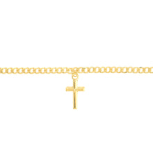 Cross Dangle Curb Chain Adj. Bracelet