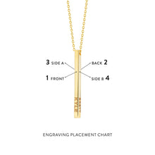 Engravable Cube Adjustable Necklace in Sterling Silver