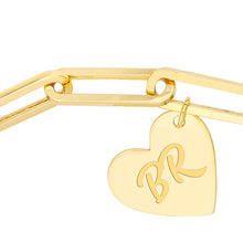 Dangle Heart Paper Clip Bracelet