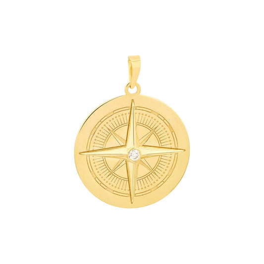 1/20tcw Diamond Compass Pendant