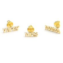 Block Nameplate Stud Earrings
