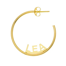 Revolve Block Nameplate Hoop Earrings