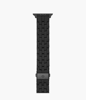 Black Silicone-Wrapped Bracelet Band for Apple Watch MS20GP479001