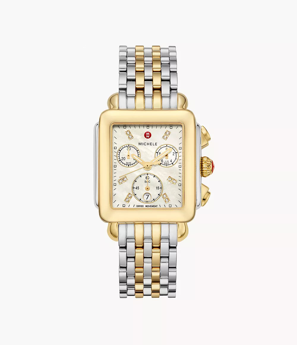Deco Two-Tone 18K Gold Diamond Dial Watch MWW06A000779