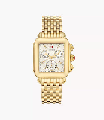 Deco 18k Gold Diamond Dial Watch MWW06A000780