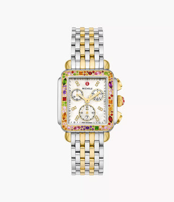 Deco Soirée Two-Tone 18K Gold-Plated Diamond Watch MWW06A000801