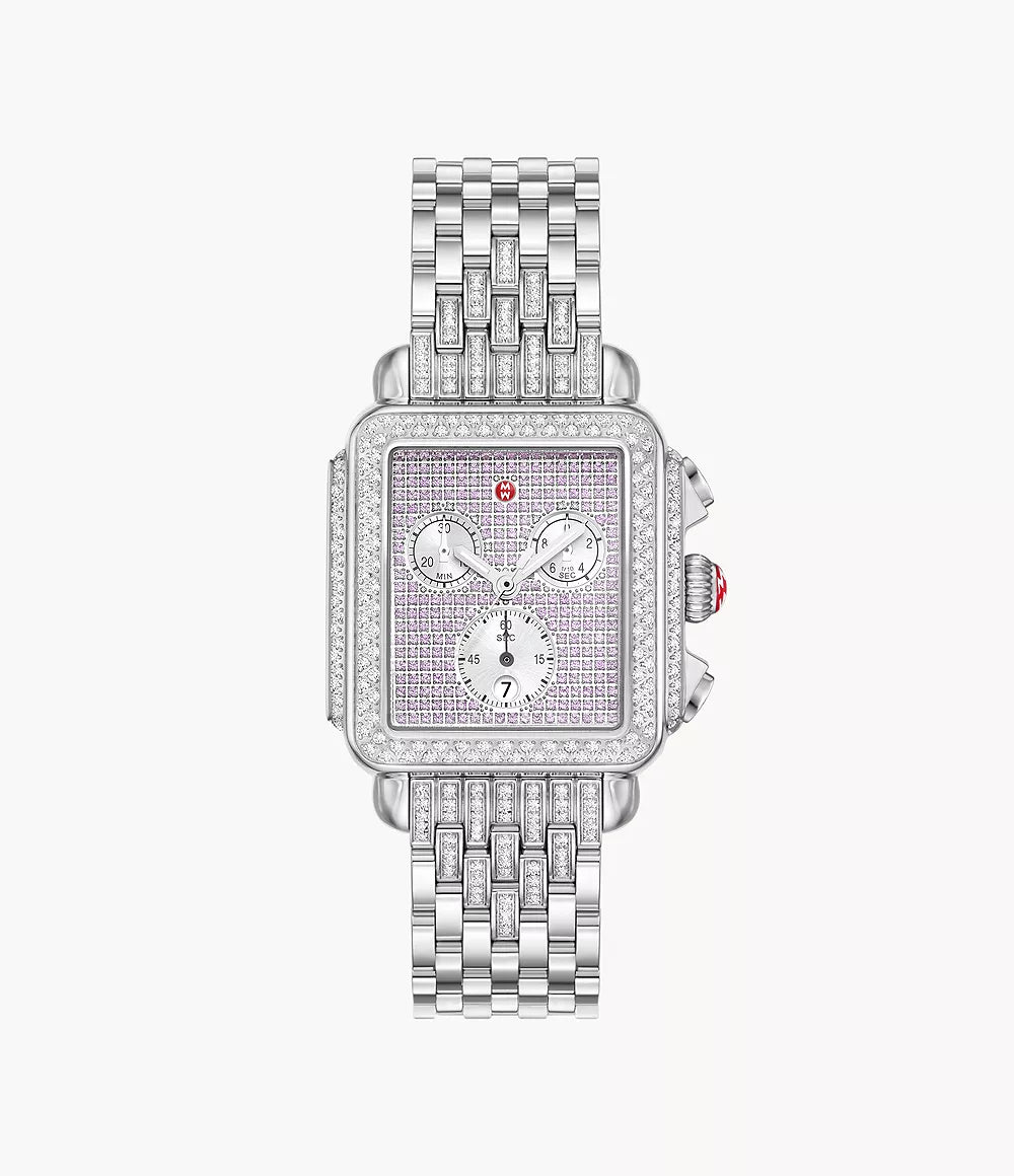Limited Edition Deco Diamond Pink Sapphire Stainless Steel Watch MWW06A000803