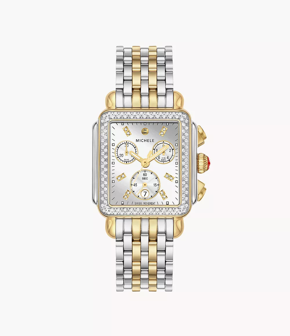 Deco Diamond High Shine Two-Tone 18K Gold-Plated Watch MWW06A000805