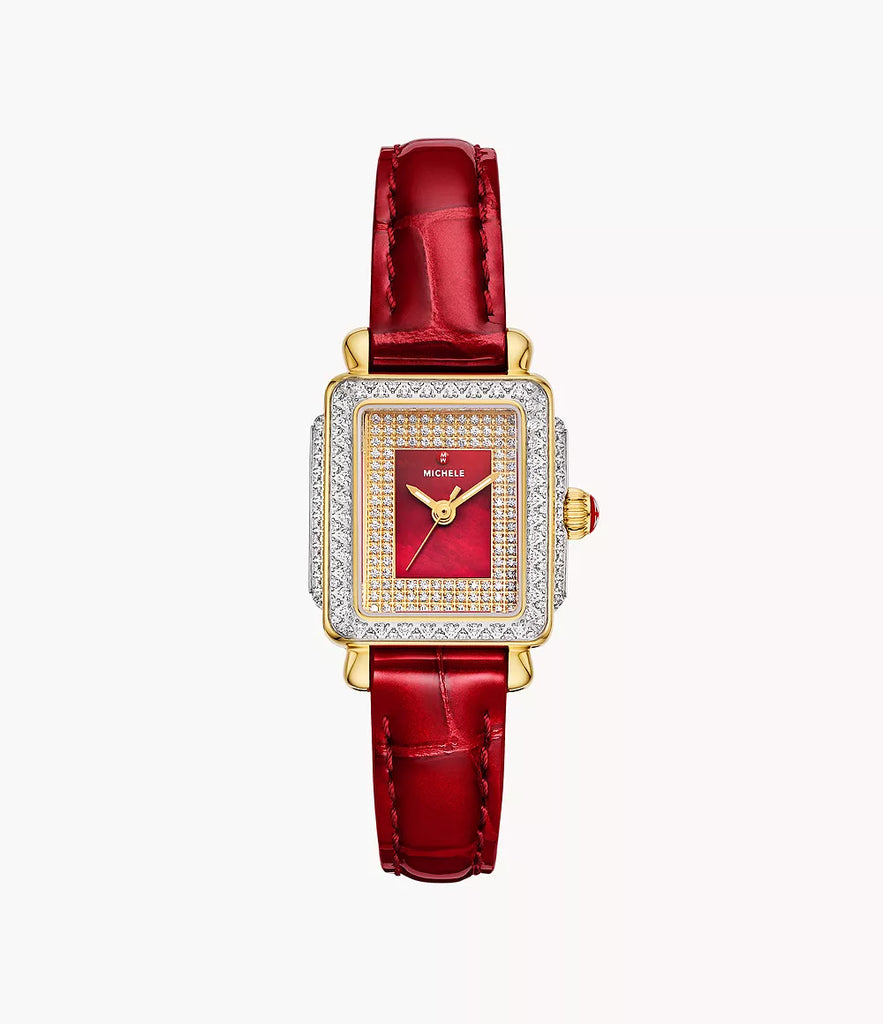 Special Edition Deco Madison Mini Two-Tone 18K Gold-Plated Diamond Pavé Dial Watch MWW06D000170