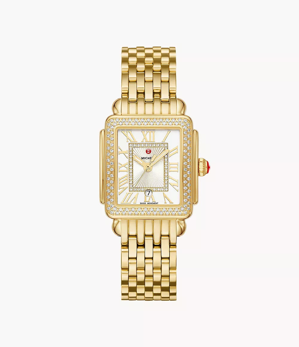 Deco Madison Mid 18K Gold Diamond Watch MWW06G000003