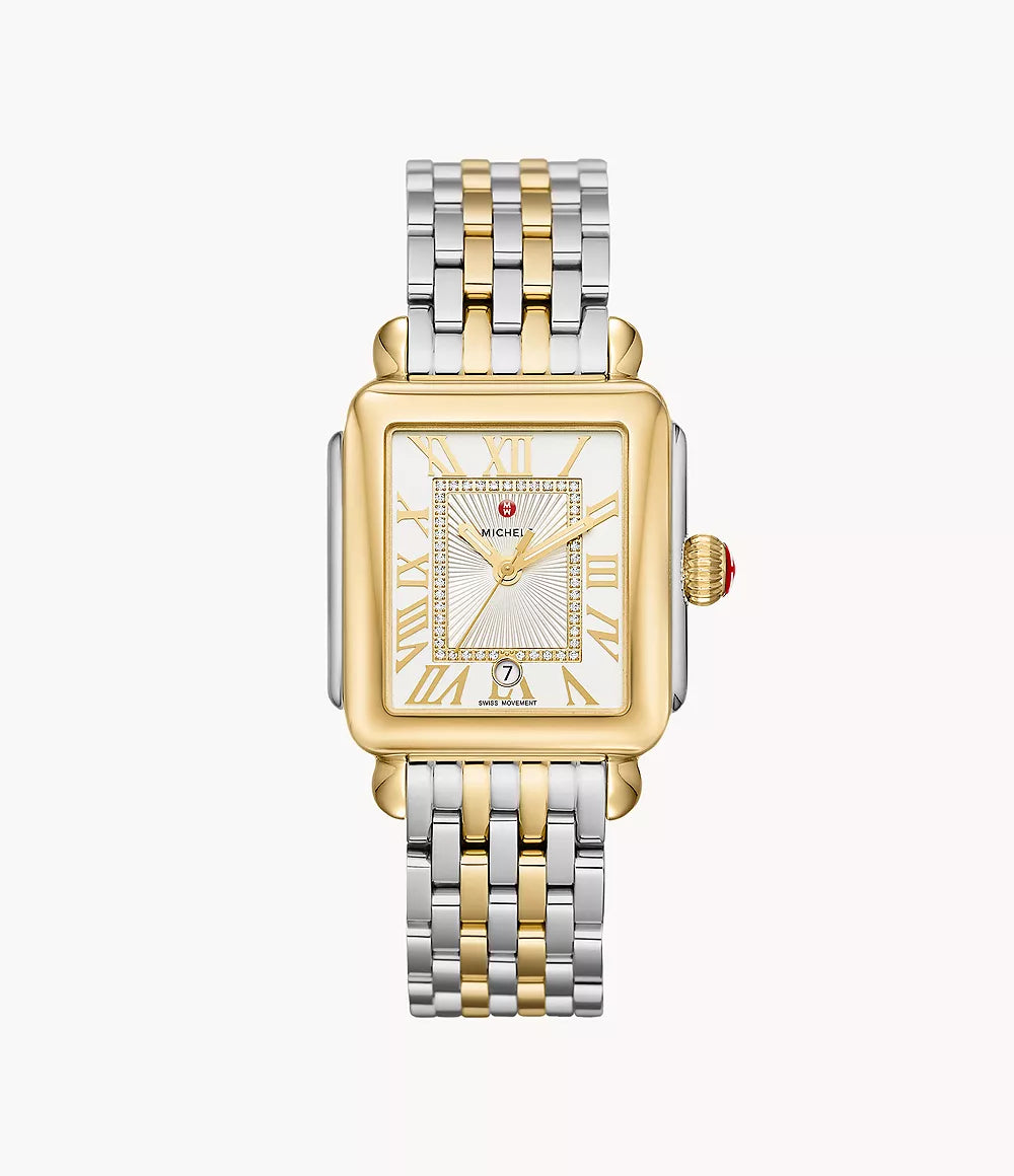 Deco Madison Two-Tone 18K Gold Diamond Dial Watch MWW06T000147