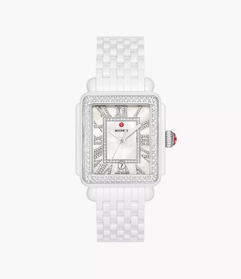 Deco Madison White Ceramic Diamond Watch MWW06T000250