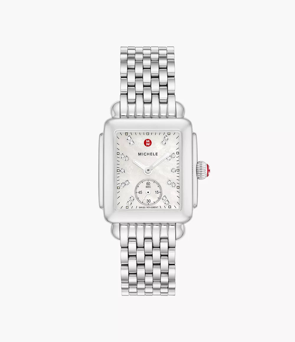 Deco Mid Stainless Diamond Dial Watch MWW06V000002