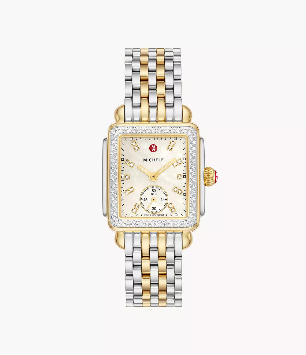 Deco Mid Two-Tone 18K Gold Diamond Watch MWW06V000123