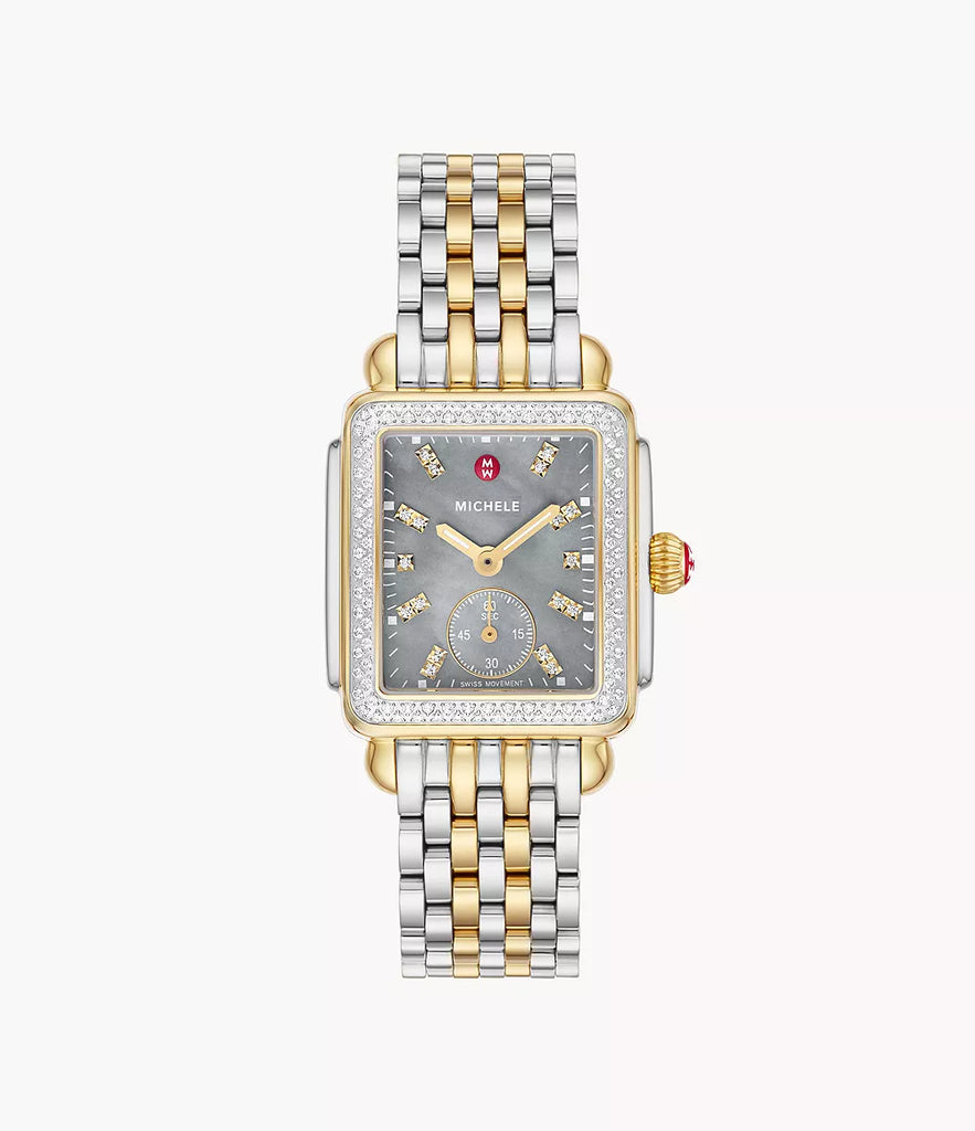 Deco Mid Two-Tone 18K Gold-Plated Diamond Watch MWW06V000132