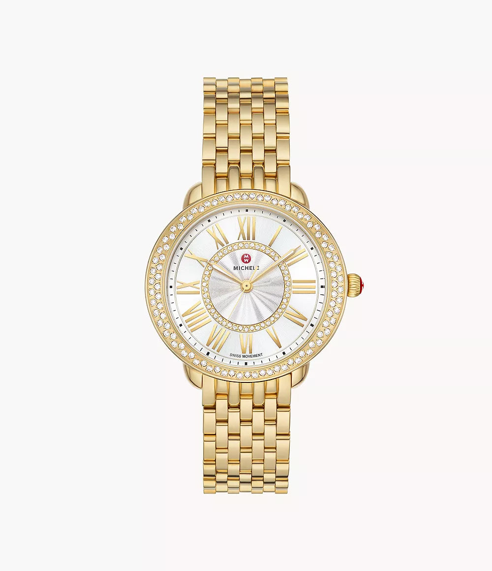 Serein Mid 18k Gold-Plated Diamond Watch MWW21B000161