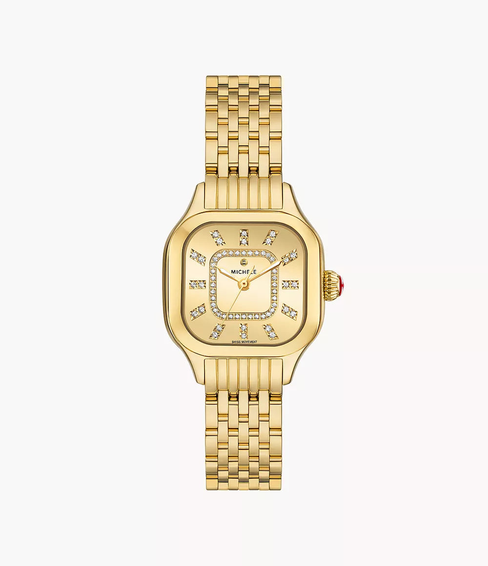 Meggie 18K Gold-Plated Diamond Dial Watch MWW33B000013