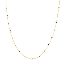 Navy Enamel Bead Saturn Chain