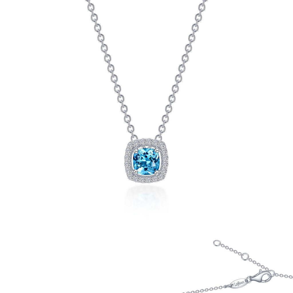 Lafonn Classic Cushion Blue Blue Topaz Necklace N0100BTP18