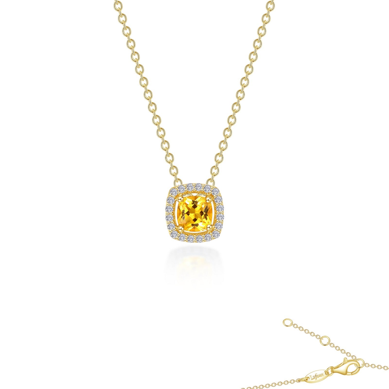 Lafonn Classic Cushion Citrine Necklace N0100CAG18