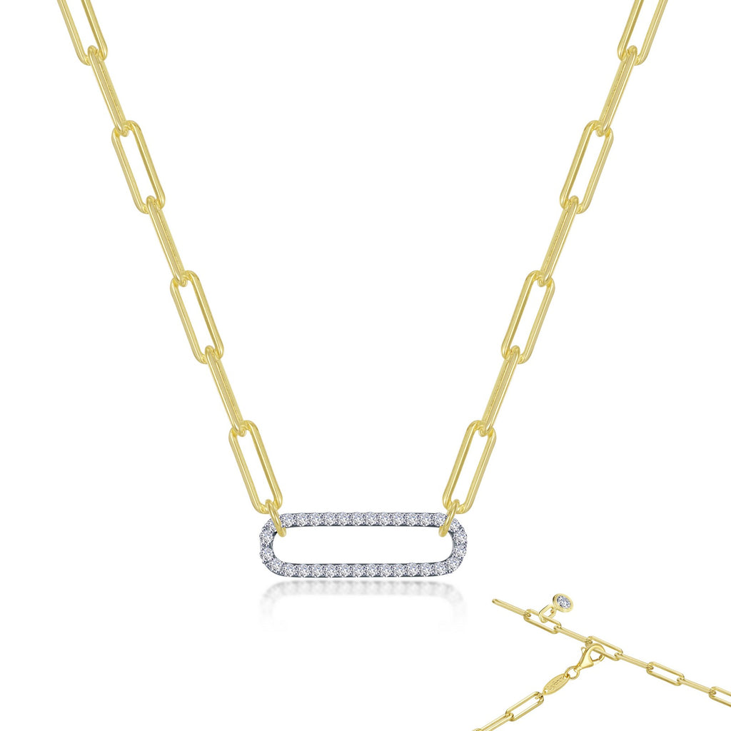 Lafonn Paperclip Diamond Necklace N0239CLT20