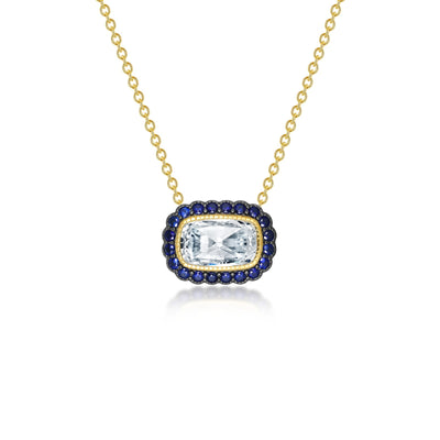 Lafonn Heritage Cushion Blue Sapphire Necklace N0278CST20