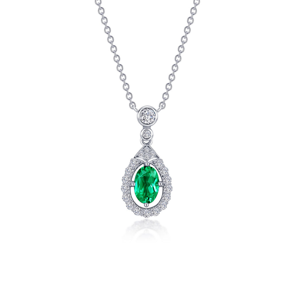 Lafonn Classic Emerald Necklace N0289CEP20