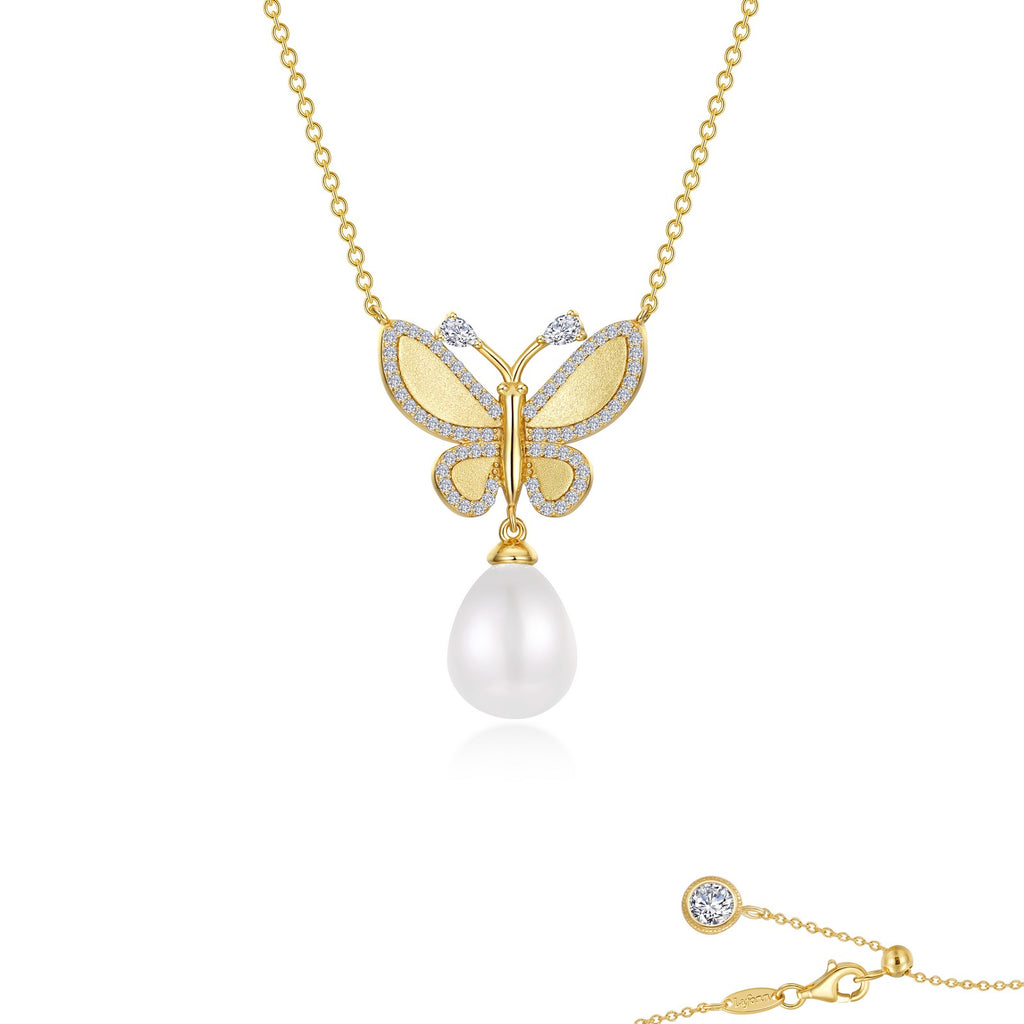 Lafonn Lafonn Gold Club White Fresh Water Pearl Necklace N0300PLG20