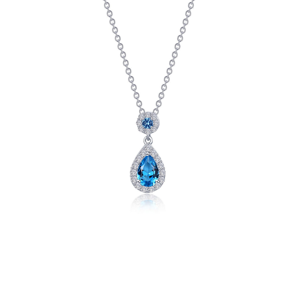 Lafonn Classic Pear Blue Necklace N0318SBP20