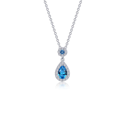 Lafonn Classic Pear Blue Necklace N0318SBP20