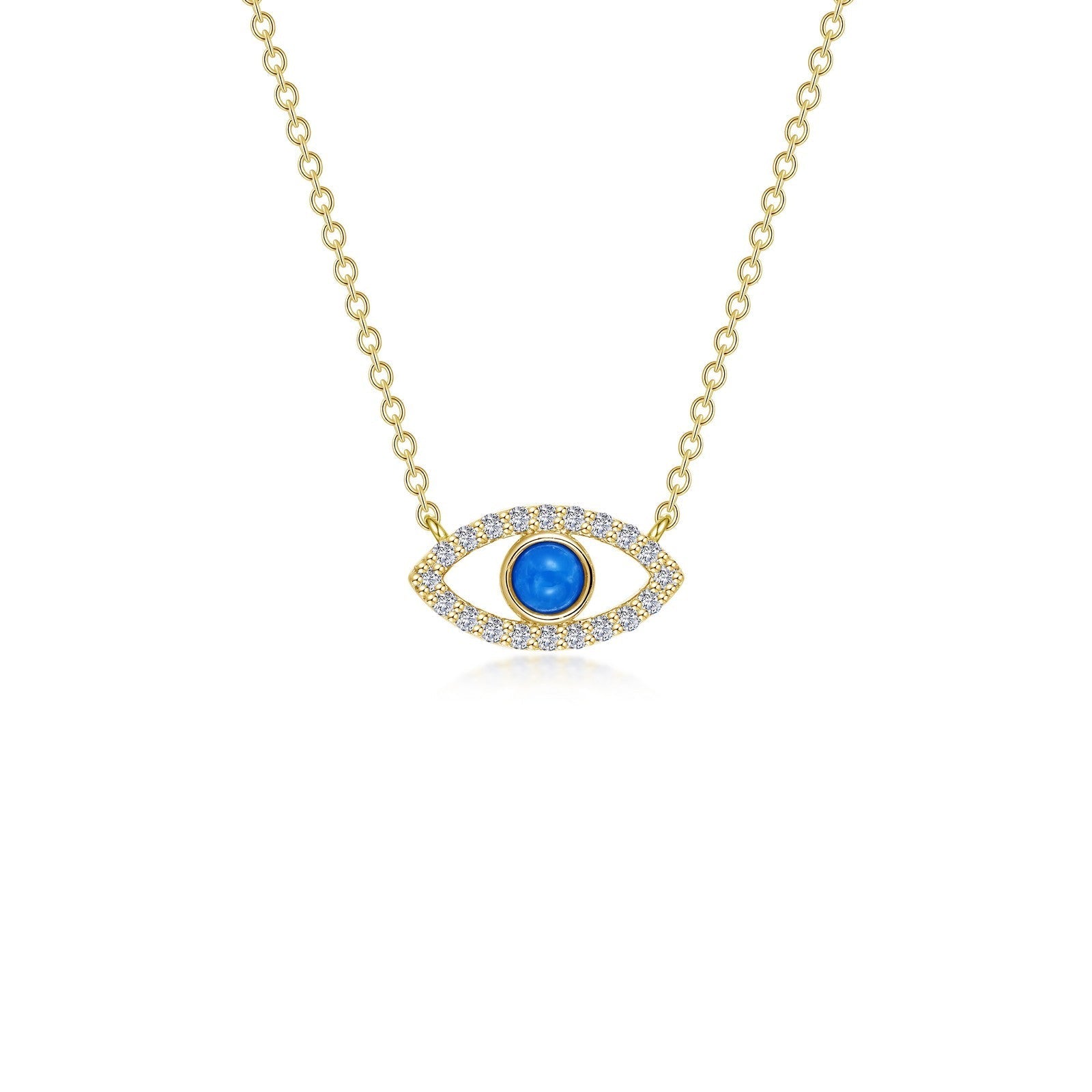 Reconstituted Turquoise Evil Eye Necklace N0341TQG20