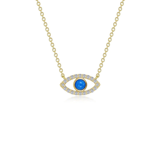 Reconstituted Turquoise Evil Eye Necklace N0341TQG20