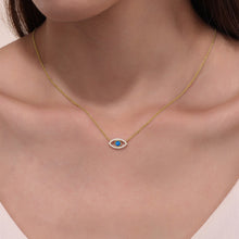 Reconstituted Turquoise Evil Eye Necklace N0341TQG20